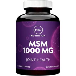 MRM Nutrition MSM 1000mg | Methyl-sulfonyl-Methane Capsules | Joint Health | Hair + Skin + Nails | Bioavailable Form of Sulfur | Gluten-Free + Vegan | 120 Servings