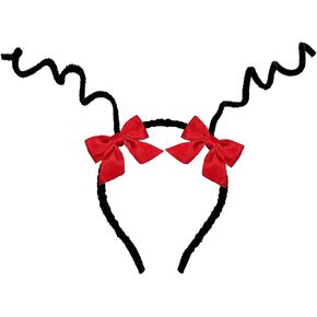 3PCS Halloween Costume Hair Accessories Handmade Antenna Headband Red Bow Hair Clip Book Character Christmas Party