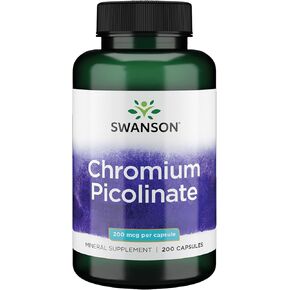 Swanson Chromium Picolinate - Natural Supplement - (200 Capsules, 200mcg Each)