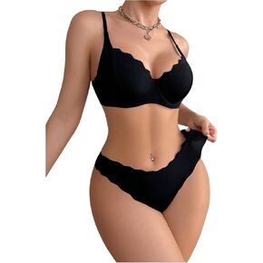 SOLY HUX Lingerie Sets for Women Sexy Matching Bra and Panty Sets 2 Piece Underwire Underwear