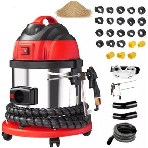 Walnut Blaster,HTS558 Walnut Sand DE-Carbon Cleaner,Automotive Walnut Blaster Cleaner,1200W Engine Carbon Deposit Intake Manifold & Exhaust Valve Cleaner With 23pcs Adapters,2KG Walnut Sand,110V/220V