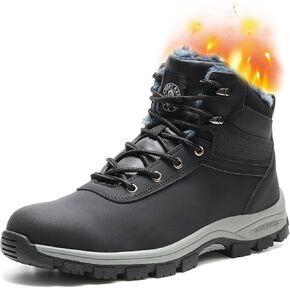 ANGRYRAM Winter Steel Toe Boots for Men Snow Work Boots Slip Resistant Safety Shoes Indestructible Industrial Construction Working Boots Warm Cozy