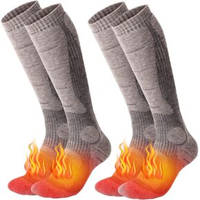 NOVAYARD Merino Wool Ski Socks Thermal Knee High Winter Snowboard Sport Socks Snowboarding Socks for Men & Women 2 Pairs