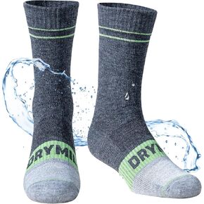 DRYMILE Mountain Waterproof Wool Socks, Winter Waterproof Socks for Wading, Camping, Hiking, Fishing, Skiing - Crew