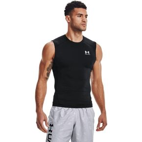 Under Armour Men's Armour HeatGear Compression Sleeveless T-Shirt, (301) Forest Green / / White, Large