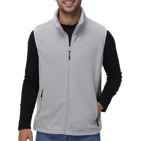 Mens Lightweight Fleece Outerwear Vest Warm Zip Up Casual Vests Sleeveless Jacket With Zipper Pockets