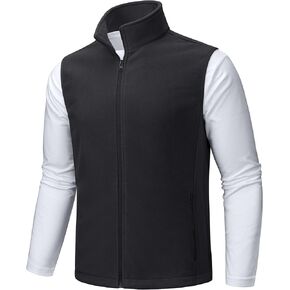 TACVASEN Men's Fleece Vest Zip Up Lightweight Vests Outerwear with Pockets Winter Warm Sleeveless Jacket for Hiking Golf