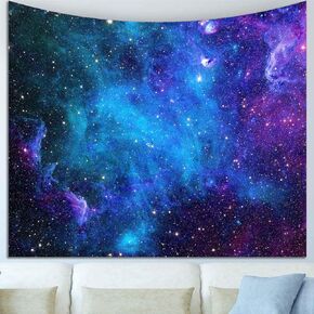 Apdidl Galaxy Tapestry for Bedroom Aesthetic Space Blue Night Starry Sky Stars Universe Tapestry Mysterious Nebula Wall Hanging Backdrop Room Decor for Bedroom Living Room (39'' x 51'')
