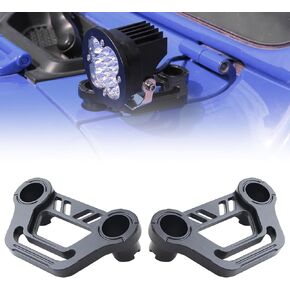 Hood Cowl Dual Pod Light Mount Bracket Ditch A-Pillar Cube LED Light Mounting Brackets Compatible with Wrangler JL Gladiator JT 2018-2023