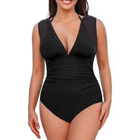 CUPSHE Plus Size Swimsuits for Women One Piece Bathing Suit with Removable Bikini Top Mesh Halter Tummy Control 2 Pieces