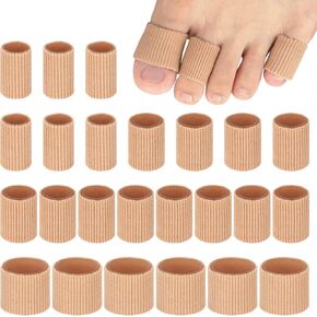 tifanso 24PCS Gel Toe Protectors - 0.98 Inches Toe Sleeve Tubes Toe Pads for Blisters, Corn Cushions, Hammer Toes, Toe Caps Covers Toe Cushion Toe Guards for Women, Toe Separators for Overlapping Toes