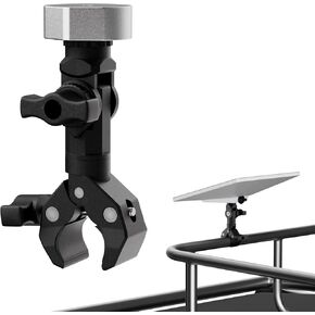 Portable Starlink Mini Clamp Mount, Adjustable Angle Clamp Universal Clamp Pole Mount Compatible with Starlink Mini Dish Accessories and Pipe Adapter for RV, Yacht, Camper