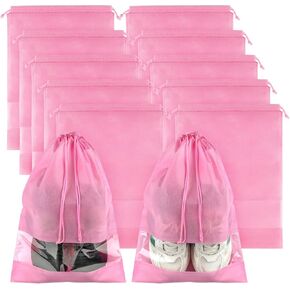 Clear Shoe Bags for Travel 5 PCS, 15.7" x 11.8" Drawstring Travel Shoe Bags for Packing, Waterproof Dustproof Portable Travel Shoe Storage Bag for Men and Women
