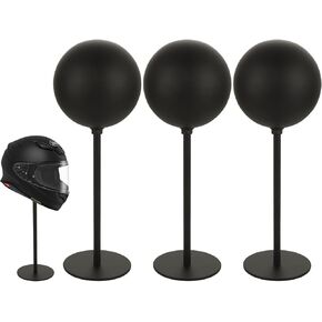 SHUESS Helmet Stand Metal 3 Pack Rotation Metal Stand Desktop Hanger Rack, Helmet Display Stand for Motocycle Helmet, Caps, Hat, and Rugby Helmet