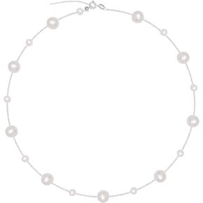 925 Sterling Silver Dainty Freshwater Cultured Pearl Choker Necklace White Genuine Real Pearl Charm Necklaces Jewelry Gifts for Her