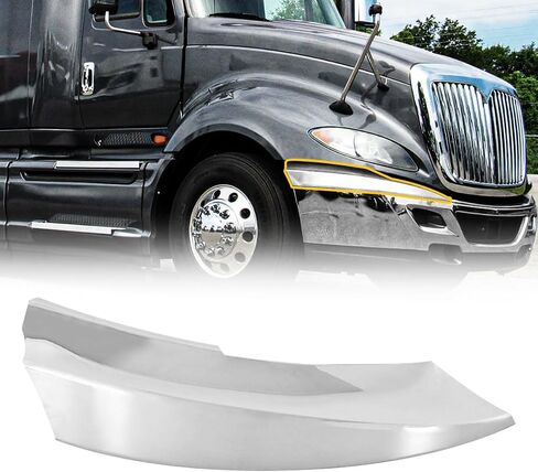 Corner Bumper Chrome-Plated Corner Compatible With 2002-2018 International Prostar (Left). in Saudi Arabia