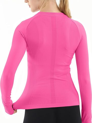 MathCat Seamless Workout Shirts for Women Long Sleeve Yoga Tops Sports Running Shirt Breathable Athletic Top Slim Fit in Saudi Arabia