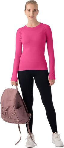 MathCat Seamless Workout Shirts for Women Long Sleeve Yoga Tops Sports Running Shirt Breathable Athletic Top Slim Fit in Saudi Arabia