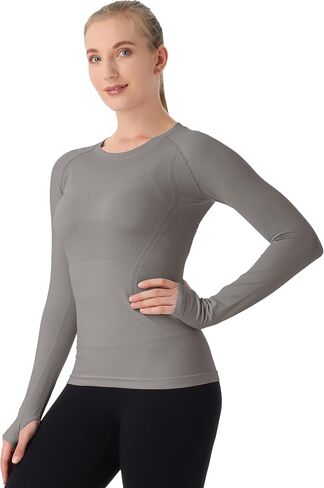 MathCat Seamless Workout Shirts for Women Long Sleeve Yoga Tops Sports Running Shirt Breathable Athletic Top Slim Fit in Saudi Arabia