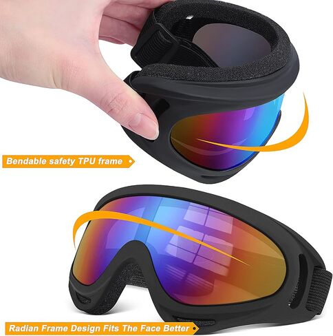 OXG 2 Pack Motorcycle Goggles with 2 Neck Gaiters, UV400 Protection Dirt Bike Goggles Dust-proof Motocross ATV Skiing Goggles in Saudi Arabia