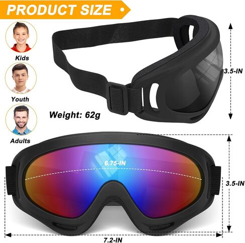 OXG 2 Pack Motorcycle Goggles with 2 Neck Gaiters, UV400 Protection Dirt Bike Goggles Dust-proof Motocross ATV Skiing Goggles in Saudi Arabia