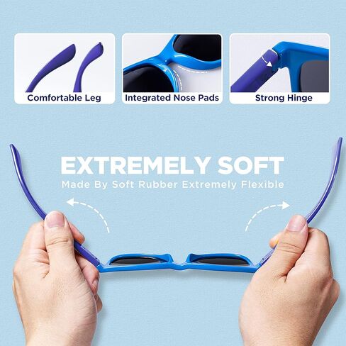 نظارات شمسية للأطفال من ريفبوس مع حزام مستقطب للحماية من الأشعة فوق البنفسجية وظلال مطاطية مرنة للأولاد والبنات RBK023 in Kuwait