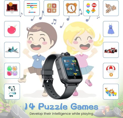 Smart Watch for Kids Games Toy for Kids Age 3-9 Smartwatch 14 Games Camera Video Music Alarm Calculator Birthday for Boys Learning Toys for 3 4 5 6 7 8 9 10 11 12 Year Old Boys (Black) in Saudi Arabia
