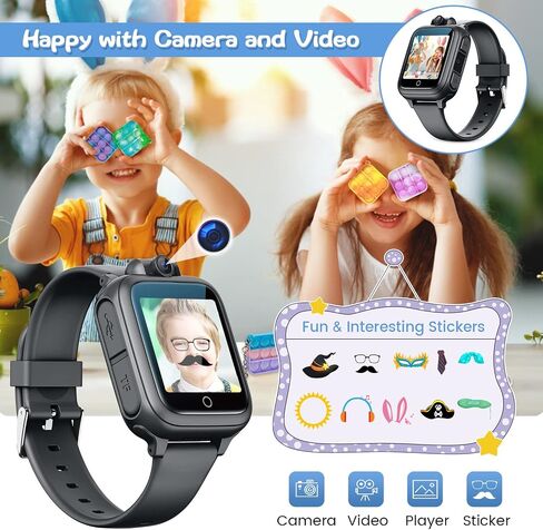Smart Watch for Kids Games Toy for Kids Age 3-9 Smartwatch 14 Games Camera Video Music Alarm Calculator Birthday for Boys Learning Toys for 3 4 5 6 7 8 9 10 11 12 Year Old Boys (Black) in Saudi Arabia