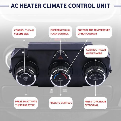 AC Heater Climate Control Unit w/Rear Defrost 68268189AA 68226600AA Compatible with Dodge Ram 1500 2500 3500 2013-2018 A/C Temperature Control Switch Module in Saudi Arabia