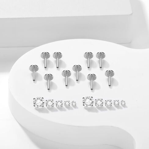 Xpircn 18G 16G Nose Rings Studs Stainless Steel Internally Threaded Labret Medusa Lip Rings Tragus Earrings Studs Piercing Jewelry in Kuwait