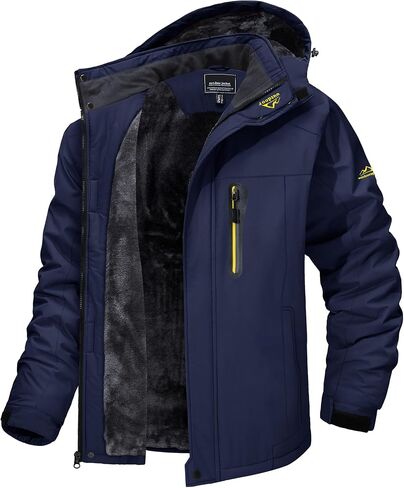 TACVASEN Men's Winter Ski Jacket Waterproof Snow Coats Snowboard Fleece Lining Jacket Warm Parka with Hooded in Saudi Arabia