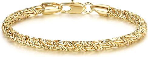 14K Gold Bracelets for Women & for Men Bracelet Round Strand Rope Gold Chain Bracelet Lobster Clasp Perfect Gifts for Women Men 7, 7.5, 8, 8.5in in Saudi Arabia