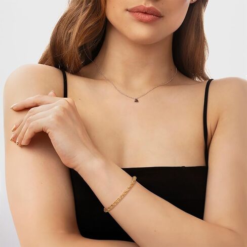14K Gold Bracelets for Women & for Men Bracelet Round Strand Rope Gold Chain Bracelet Lobster Clasp Perfect Gifts for Women Men 7, 7.5, 8, 8.5in in Saudi Arabia