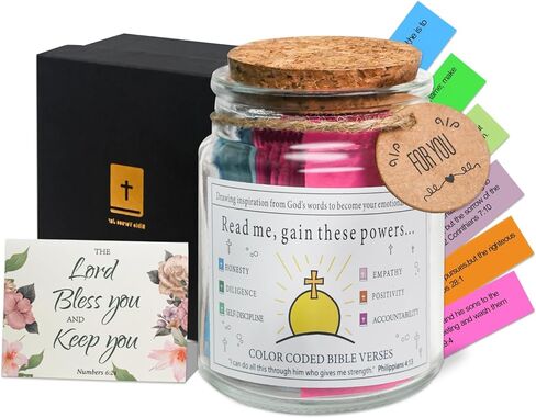 Bible Verse Jar with Greeting Card, Read Me When Bible Verses Jar with Coated Paper, Prayer Hope Jar Christian Gifts for Women in Saudi Arabia