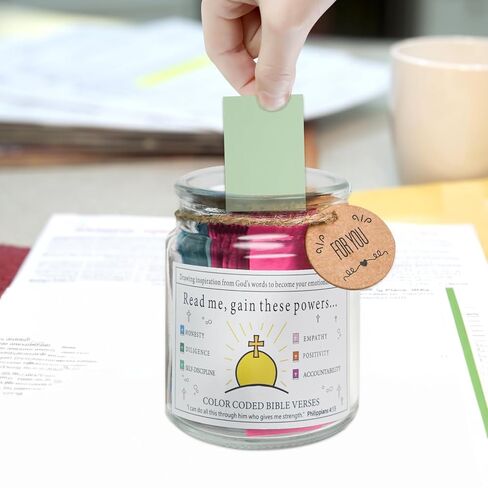 Bible Verse Jar with Greeting Card, Read Me When Bible Verses Jar with Coated Paper, Prayer Hope Jar Christian Gifts for Women in Saudi Arabia