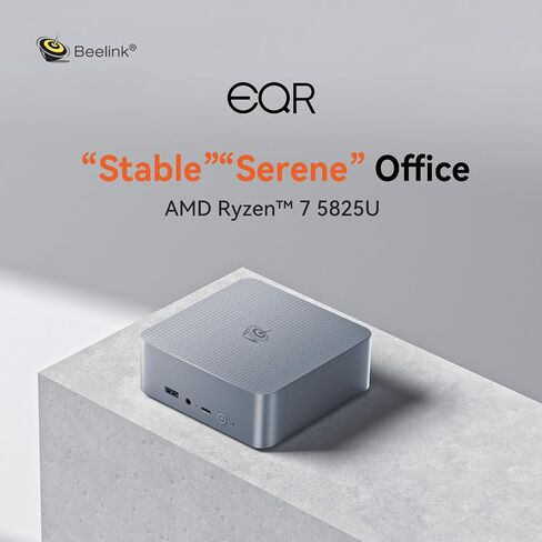 Beelink EQR5 Mini Pc,AMD Ryzen 5 5500U(6C/12T,up to 4.0GHz),Mini Computer with 16GB DDR4 RAM/480GB M.2 PCle 3.0 X4 SSD,Micro Pc Support 4K FPS,WiFi6/BT5.2/USB3.2/Home/Office/Game in Kuwait
