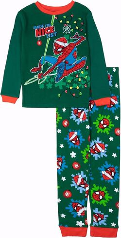 Marvel Boys' 2-Piece Snug-fit Cotton Holiday Pajama Set, Soft & Cute for Kids in Saudi Arabia