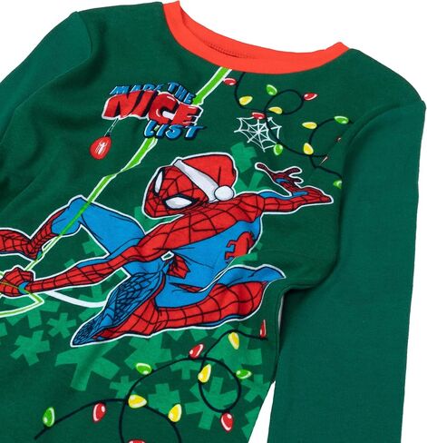 Marvel Boys' 2-Piece Snug-fit Cotton Holiday Pajama Set, Soft & Cute for Kids in Saudi Arabia