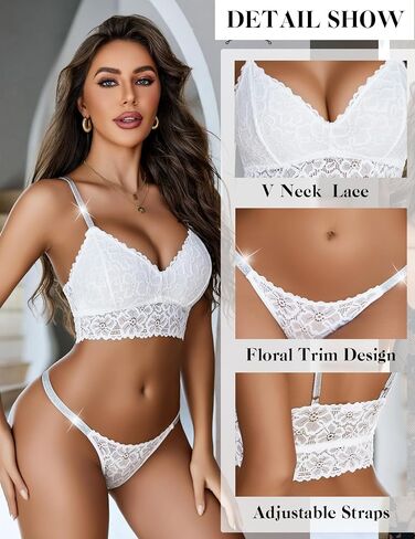 Avidlove Lingerie Set for Women Lace Bra and Panty Set Two Piece Sheer Bralette S-XXL in Saudi Arabia