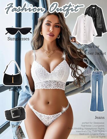 Avidlove Lingerie Set for Women Lace Bra and Panty Set Two Piece Sheer Bralette S-XXL in Saudi Arabia