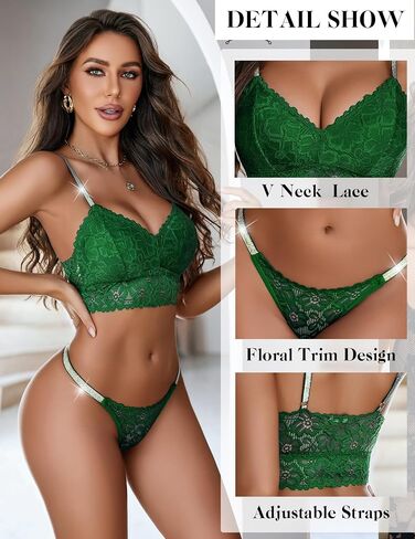 Avidlove Lingerie Set for Women Lace Bra and Panty Set Two Piece Sheer Bralette S-XXL in Saudi Arabia