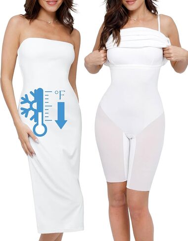 Popilush Maxi Womens Shapewear Dress Long Dresses Built-in Bra Slip with Adjustable Straps Bodycon Tube in Kuwait