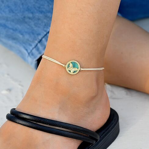 سوار الكاحل من العقيق للنساء، حبل مضفر على شكل قلب من الأحجار الكريمة الطبيعية 925 من الفضة الإسترليني عيار 18 مطلي بالذهب الوردي خلخال هدية مجوهرات صيفية in Kuwait