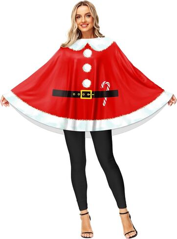 AOBUTE Women Christmas Poncho Xmas Outfit Party Costume Cloak in Saudi Arabia