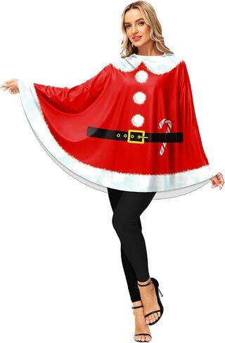 AOBUTE Women Christmas Poncho Xmas Outfit Party Costume Cloak in Saudi Arabia