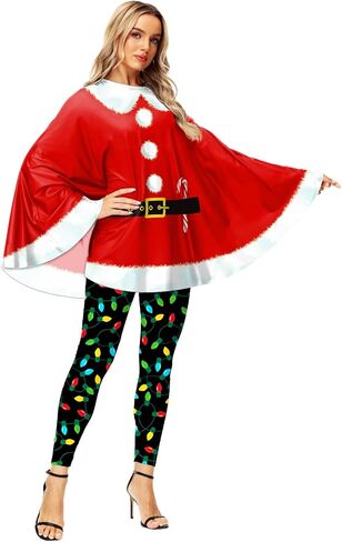 AOBUTE Women Christmas Poncho Xmas Outfit Party Costume Cloak in Saudi Arabia