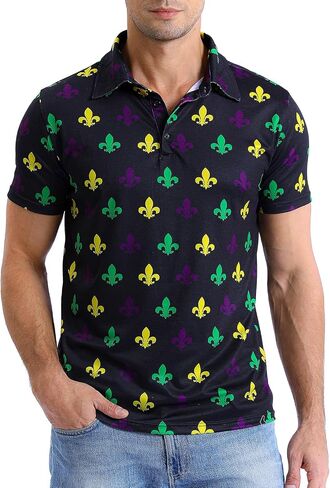 Men's Novelty Shirt Short Sleeve Golf Polo Top in Saudi Arabia