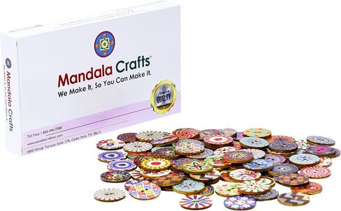 أزرار خشبية غير مكتملة - أزرار خشبية مستديرة للحرف اليدوية سترة الخياطة بواسطة Mandala Crafts Bulk 200 قطعة 10 مم 3/8 بوصة زر مع 4 فتحات in Saudi Arabia