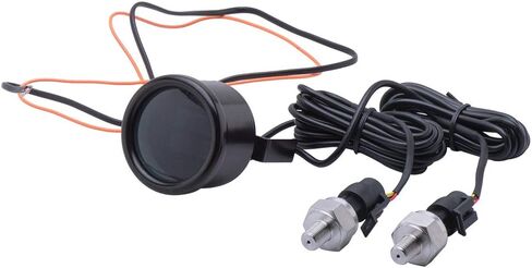Dual Display Air Suspension Gauge Air Ride Air Pressure Gauge 2Inch 0-220PSI with 2Pcs 1/8NPT Sensors and 16.5ft Sensor Cable LCD Red in Kuwait