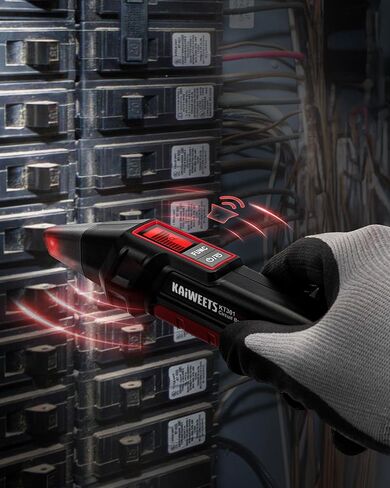 جهاز البحث عن قاطع الدائرة الكهربائية من KAIWEETS مع شاشة LCD، واختبار NCV ومصباح يدوي، واختبار كهربائي واختبار الجهد الكهربي مع جهاز اختبار منفذ GFCI المتكامل، يتضمن حقيبة حمل - KT301 in Kuwait